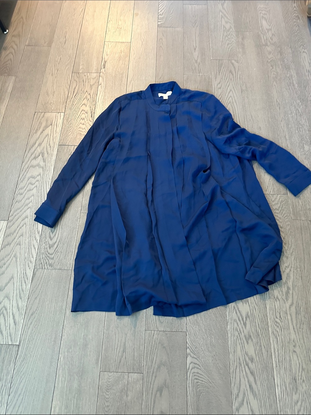 Michael Kors Deep Navy Longline Button-Up Shirt